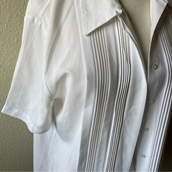 Vintage Christie & Jill Vtg White Blouse Short Sleeve Button Down Womens Sz 8 - Picture 5 of 7